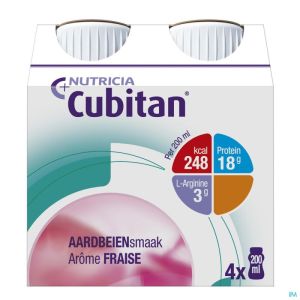 Cubitan Aardbei 200 Ml 4 St