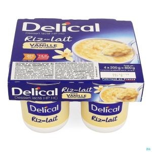 Delical Rijstpap Vanille 4 X 200 G