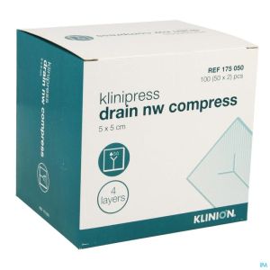 Klinion Drain Kompr 5X5Cm 175050 50X2 St