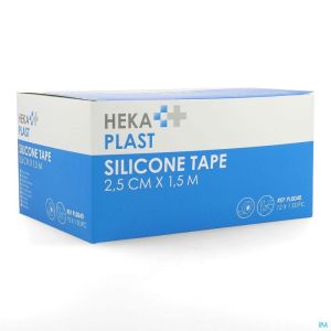 Hekaplast Tape Rol Silicone 1,5Mx2,5Cm 12St Pl0040