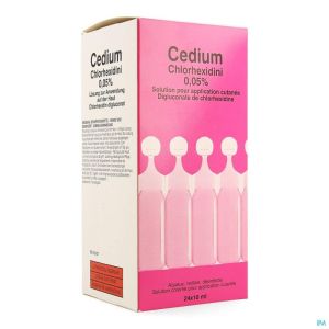 Cedium Chlorhexid Gluc 0,05% 24X10Ml Ud+Azorubine