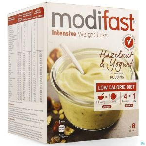 Modifast Pudding Hazelnoot Yoghurt 8 Zakjes 52 G