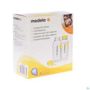 Medela Zuigfl + Dop 250 Ml Set 2 St 2001659