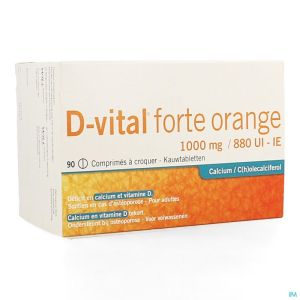 D-vital Forte Orange 1000mg/880ui Comp Croq. 90