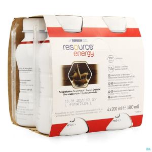 Resource Energy Drink Chocola 200 Ml 4 St