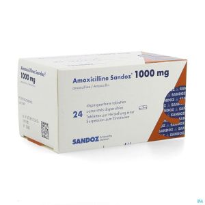 Amoxicilline Sandoz 24 Tabl 1000 Mg