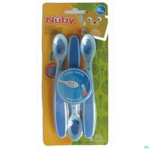 Nuby Lepel Warmtegev Zacht +3M Roze Id5235 3 St