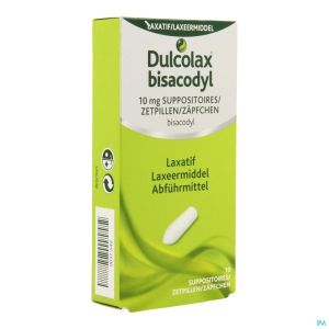 Dulcolax Bisadocyl Supp 10 X 10 Mg