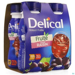 Delical Vruchtendrank Druiven 4X200 Ml