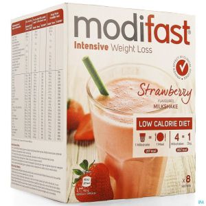 Modifast Milkshake Aardbei 8 Zakjes 55 G