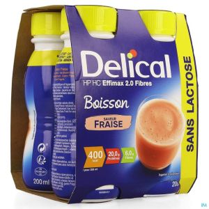 Delical Effimax 2.0 Vezels Aardbei 4X200 Ml