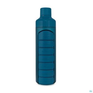 Yos Water Bottle & Pill Box Weekly Bold Blue 1 St