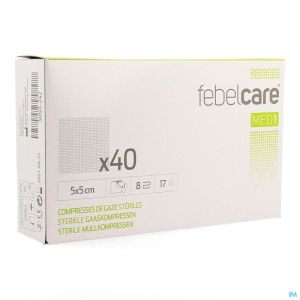 Febelcare Compresse Gaze Sterile 5,0x 5,0cm 40x1