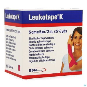 Leukotape K 5Cmx5M 7297825 Roze 1 Rol