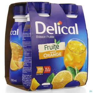 Delical Vruchtendrank Sinaasappel 4X200 Ml