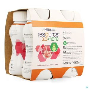 Resource 2.0 + Fibre Aardbei 200 Ml 4 St