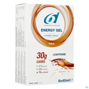 Energy Gel 6D Caffeine Cola Sports Nutr 6 X 40 Ml