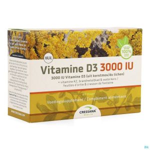 Vitamine D3 + K2 Plantaardig 3000Iu 60 Caps