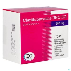 Clarithromycine Uno E.g. 20 Tabl 500 Mg