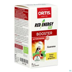Red Energy Citron Gingemb Bio Ortis Shots 4X15 Ml