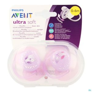 Avent Fopsp Soft Uil Paars +0M Girl 2 St 227/20