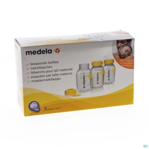 Medela Zuigfl + Dop 150 Ml Set 3 St 8000796