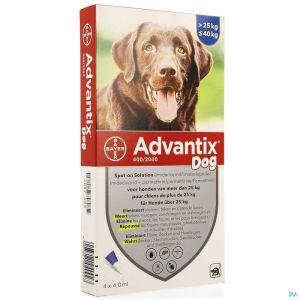 Advantix 400/2000 Chiens 25(40kg Fl 4x4,0ml