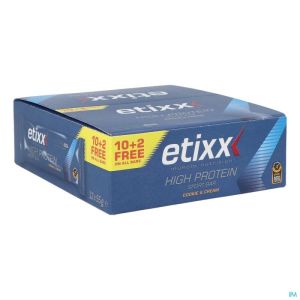 Etixx High Protein Bar Cookie&Cream 12 X 55 G