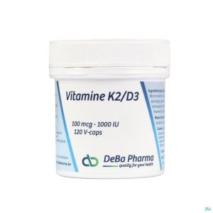 Vit K2 +D3 Deba 120 Caps 100 Mcg/1000 U.i