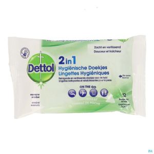 Dettol Hyg Doekjes 2In1 12 St