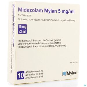 Midazolam Mylan 15 Mg/3 Ml Inj 5 Mg/Ml 10 Amp
