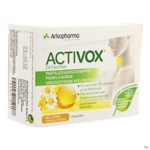 Pastilles gorge Miel Citron - Activox Adouccissant Past 24