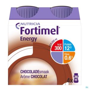 Fortimel Energy Chocolade 200 Ml 4 St