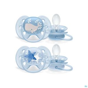 Avent Fopsp Ultra Soft Walvis/Star +6M 2 St 223/03