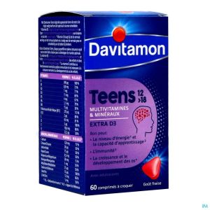 Davitamon Boost Teens 12+ Aardbei 60 Caps