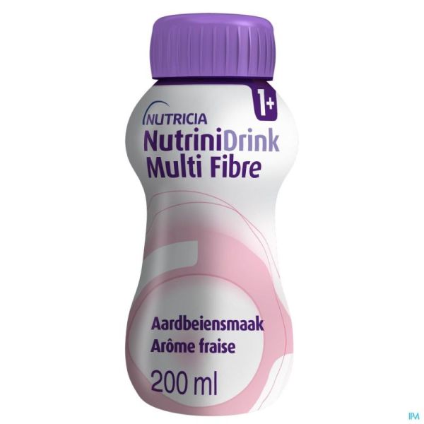 Nutrini Drink Multi Fibre Aardbei 200 Ml