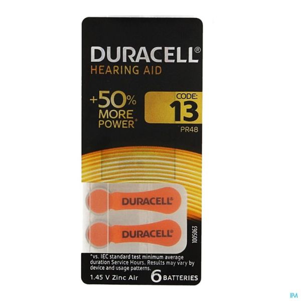 Duracell Easytab Pile Auditive Da13 6 Orange