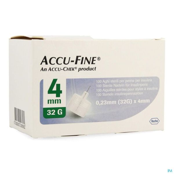 Accu Fine Naald 0,23X4Mm 32 G 100 St