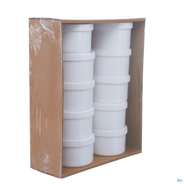 Zalfpot Pvc Wit Deksel 350 Ml/300 G Aca 10 St