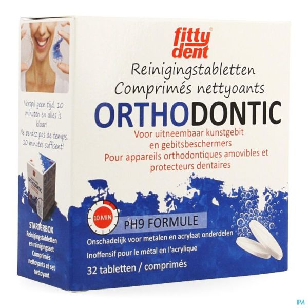 Fittydent Ortho Reiniging Bruistabl 32 St