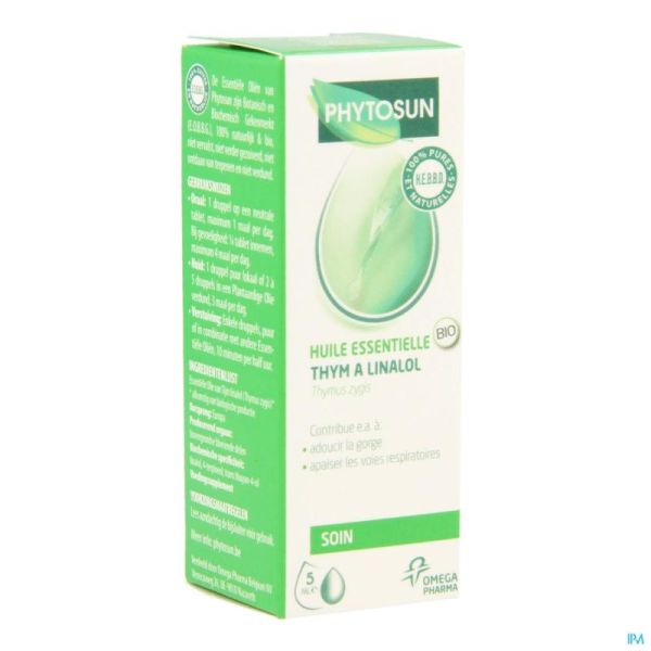 Phytosun Tijm Linalol Bio Ess Olie 5 Ml