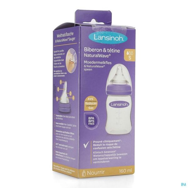 Lansinoh Zuigfl + Speen Nat Wave 75860 160 Ml