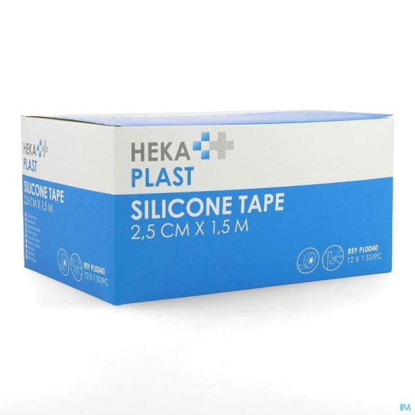 Hekaplast Tape Rol Silicone 1,5Mx2,5Cm 12St Pl0040