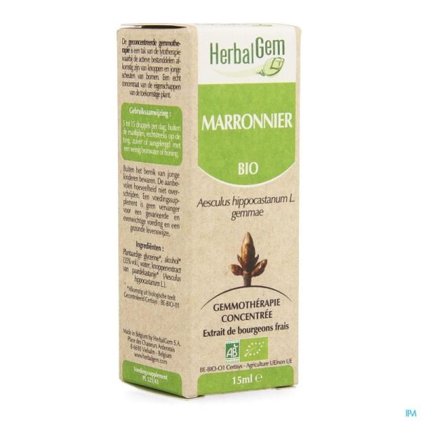 Herbalgem Paardekastanje Maceraat Bio 15 Ml