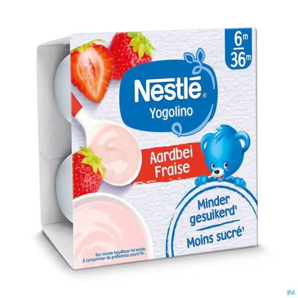Nestle Baby Yogo Aardbei 4X100 G