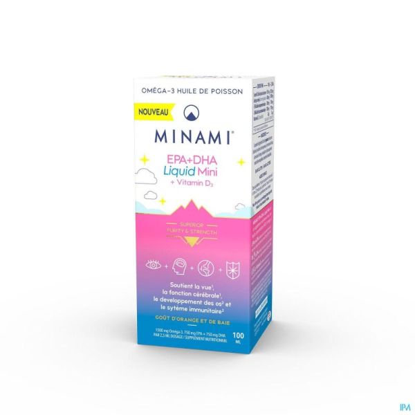 Epa+Dha Liquid Mini + Vit D3 Minami Fl 100 Ml