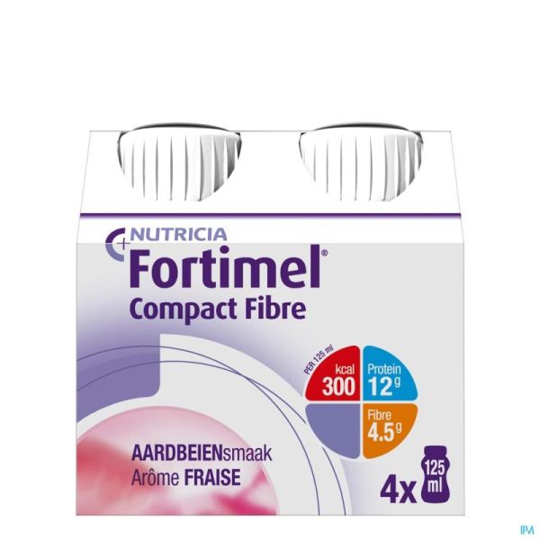 Fortimel Compact Fibre Aardb 4X125 Ml