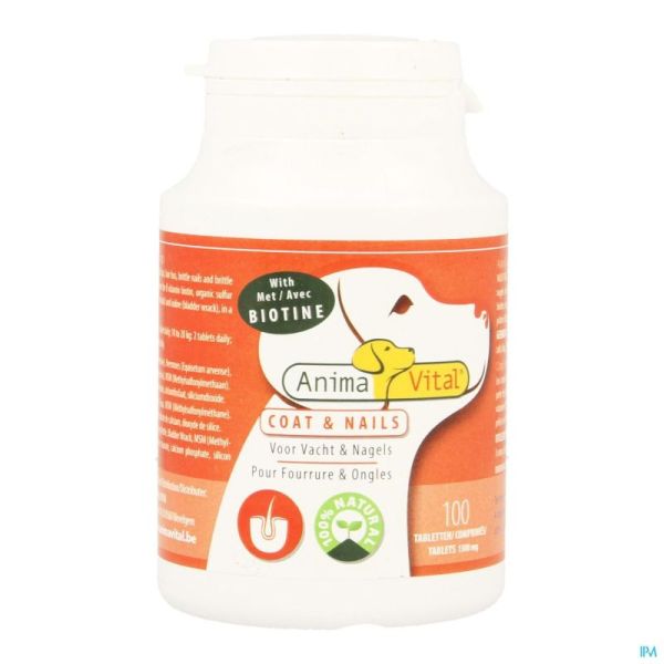 Animavital Biotine Complex Hond/Kat Vet 100 Tabl