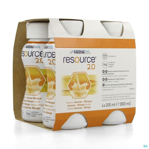 Resource 2.0 Drink Ananas-Mango 200 Ml 4 St