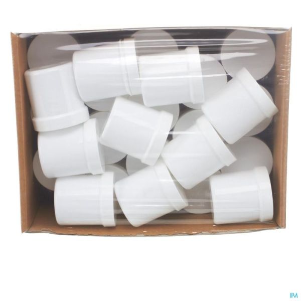 Zalfpot Pvc Wit Deksel 100/125 Ml Aca 25 St